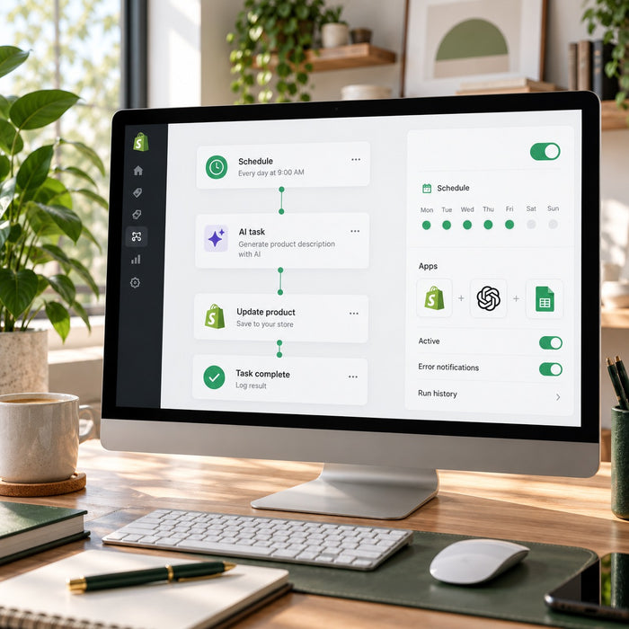 Mind the Shop Scheduled AI Task service cover for business automation