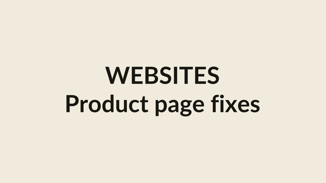 Websites — product page fixes, category card