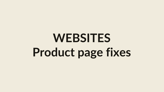 Websites — product page fixes, category card