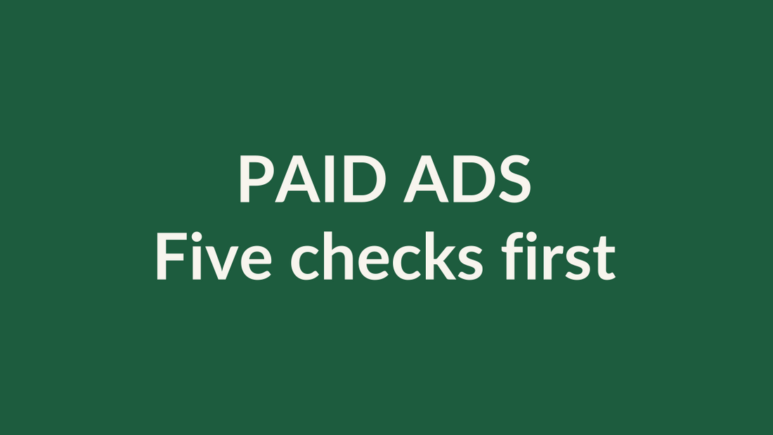 Paid ads — five checks before you spend, category card