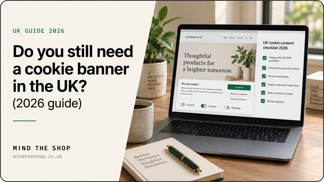 Website cookie consent banner illustrating UK cookie requirements for websites in 2026