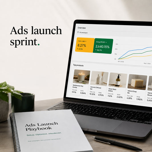 Mind the Shop Ads Launch Sprint service cover for paid advertising campaigns